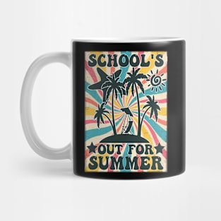 school's out for summer teacher last day of school groovy,school's out for summer teacher happy summer Mug